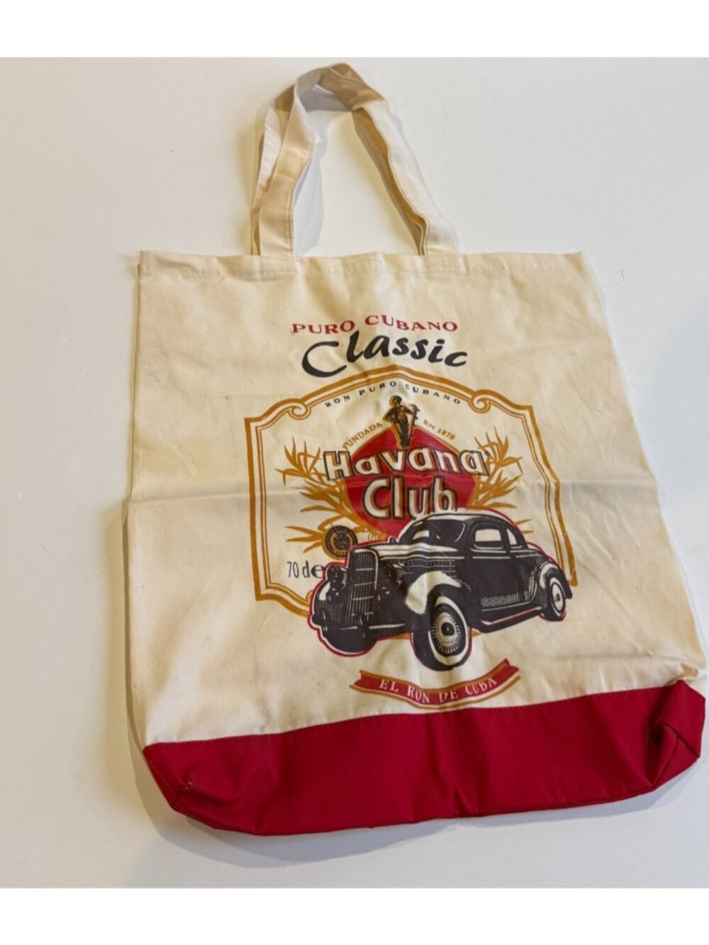 Vintage Havana Club Rum Promotional Cuba Canvas Tote Bag